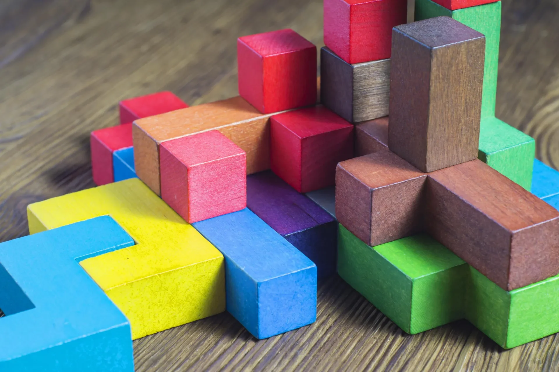 Building blocks in multi-colours.