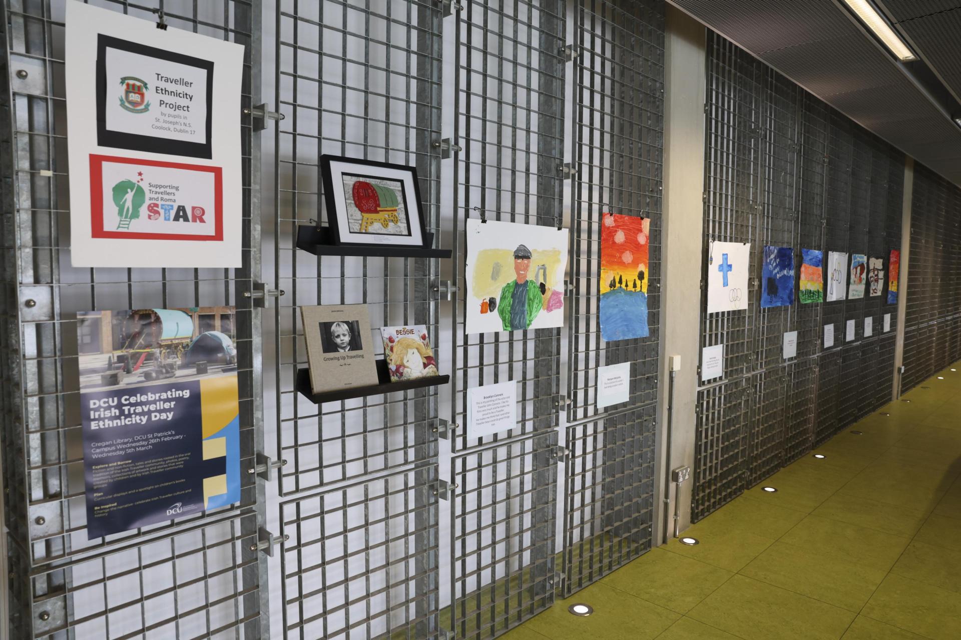 Paintings presented in Cregan Library for Traveller ethnicity day 