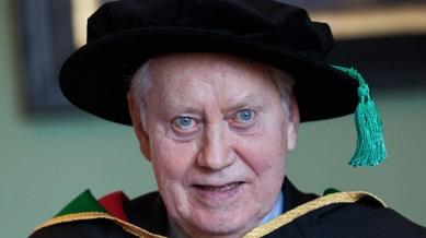 Chuck Feeney receives his honorary degree from all the universities in Ireland