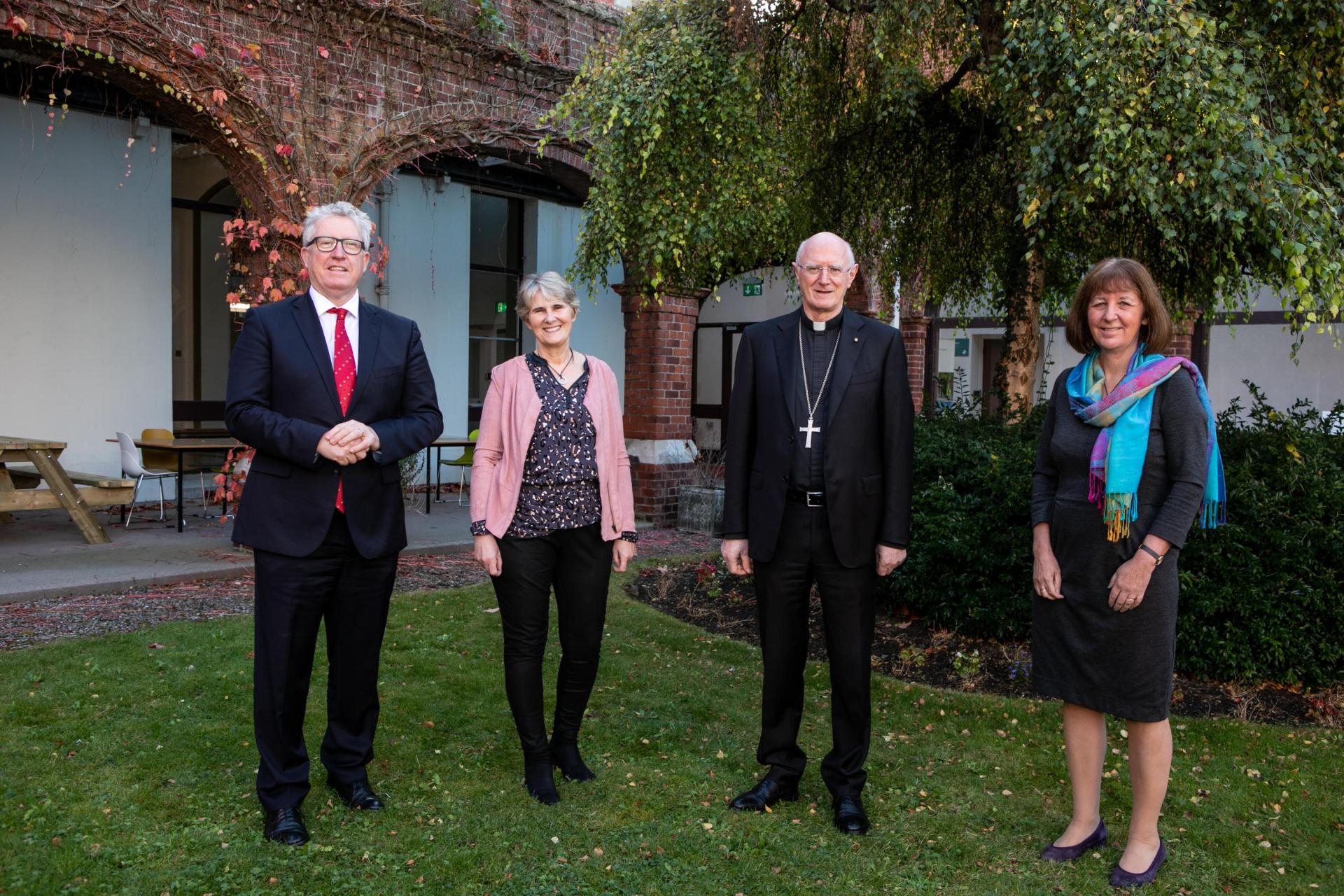 Prof Daire Keogh, DCU President; Dr Cora O'Farrell; Archbishop Dermot Farrell and Dr Sandra Cullen 