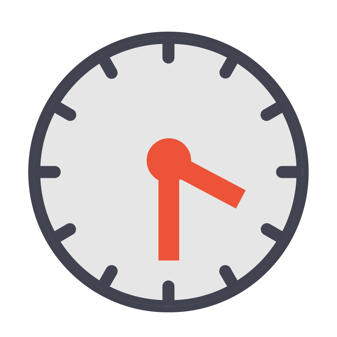 Clock icon showing half past three