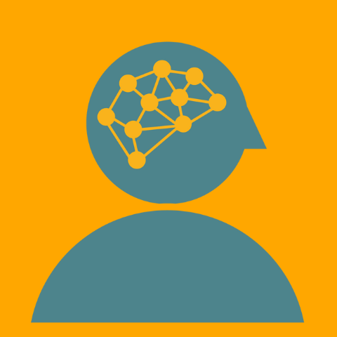 Icon of a person with connections in their head
