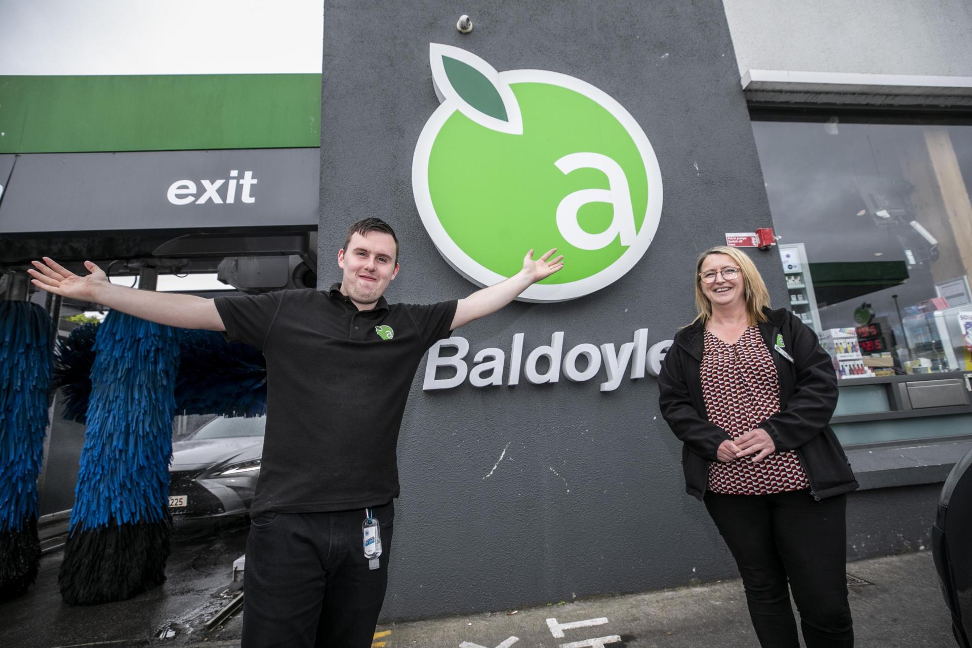 DCU Ability student Luke Kelly with manager Colette Murphy in Applegreen, Baldoyle.