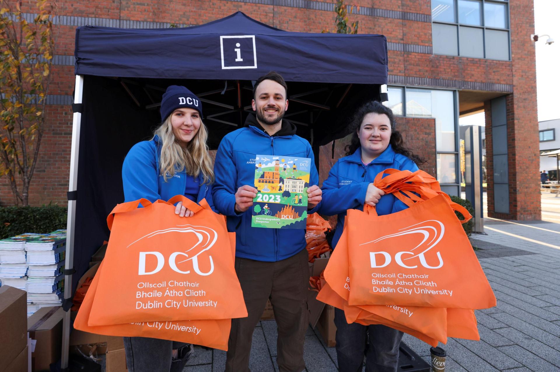 Three students at DCU Open Day