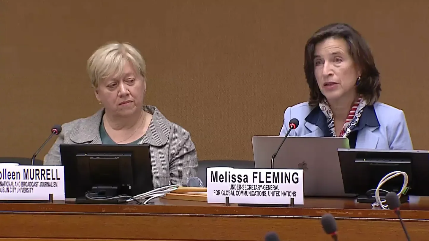 Professor Colleen Murrell addresses UN International Media Seminar on Peace in Geneva