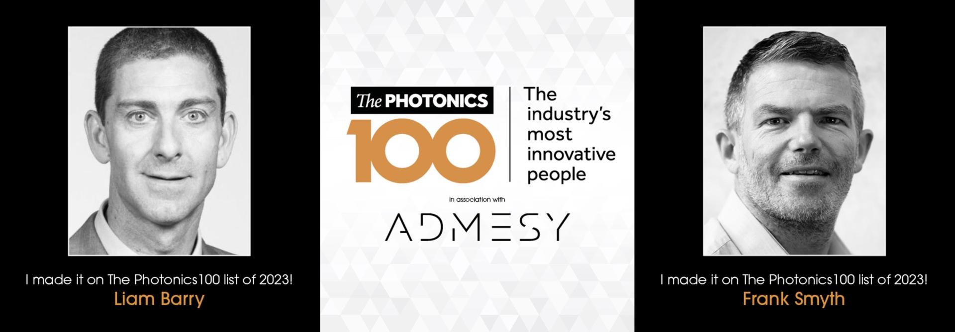 Photonics100: listed IPIC’s Prof Liam Barry and Dr Frank Smyth of Pilot Photonics