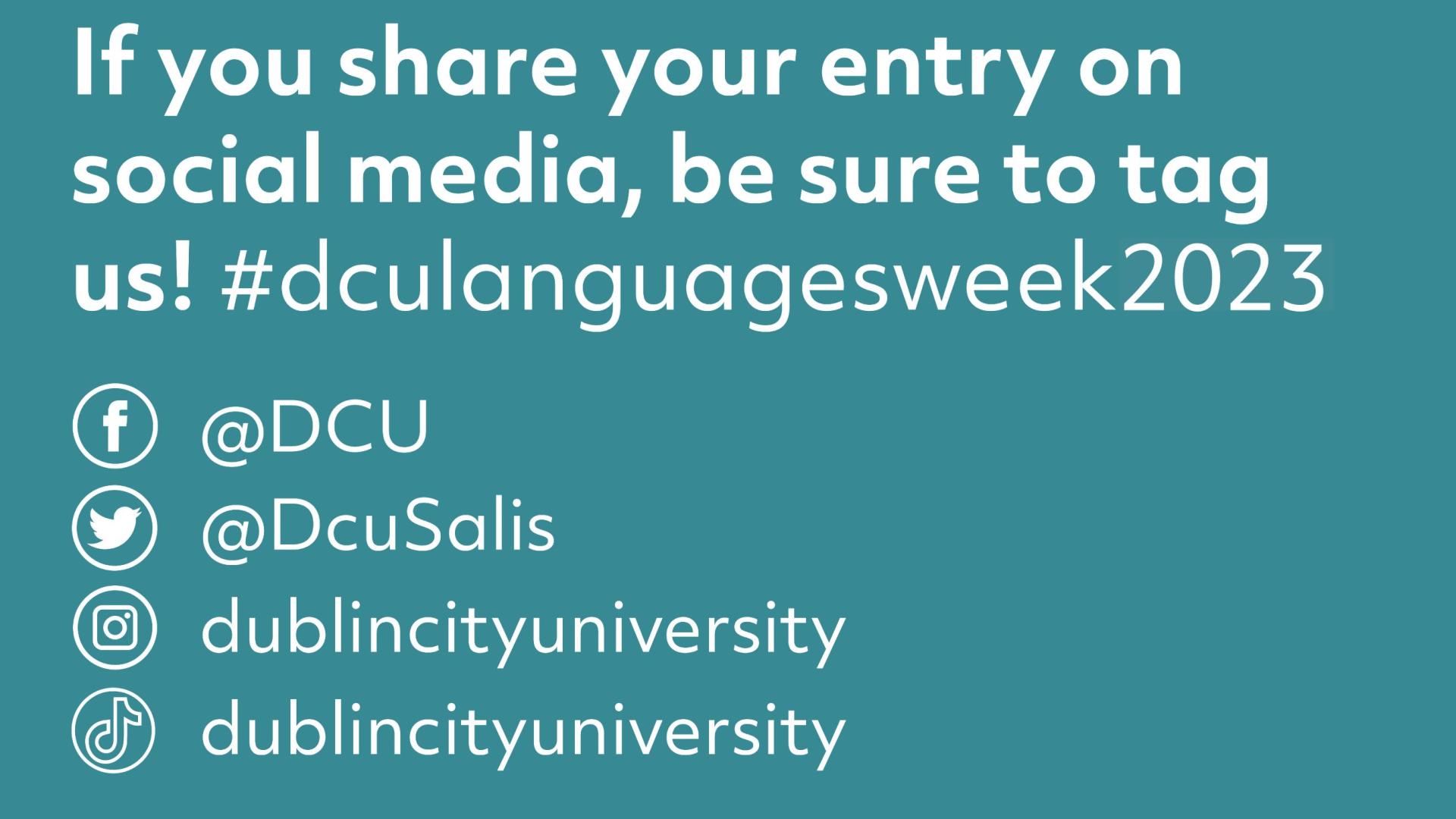DCU Languages Week 2023 Social Media Tags
