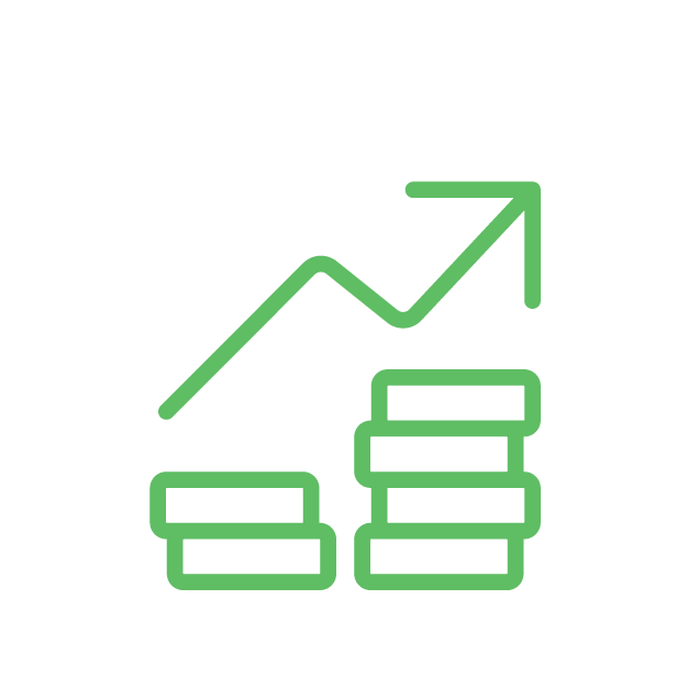 Green arrow and block icon