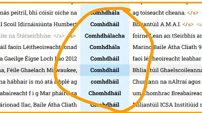 Comhdháil in Corpas.ie