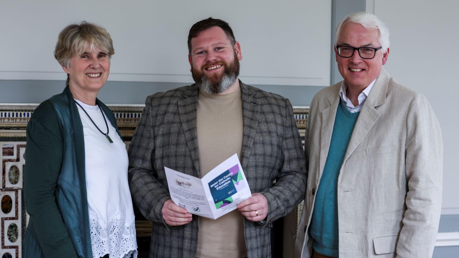 Prof Cora O'Farrell, Director of Mater Dei Centre for Catholic Education, DCU Institute of Education, Dr David Kennedy, Assistant Professor of Theology and Religious Education, DCU Institute of Education, Raymond Friel OBE, Former CEO of Plymouth CAST a