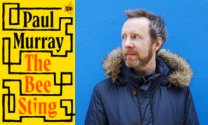 Shows the book cover of The Bee Sting beside a picture of the author Paul Murray