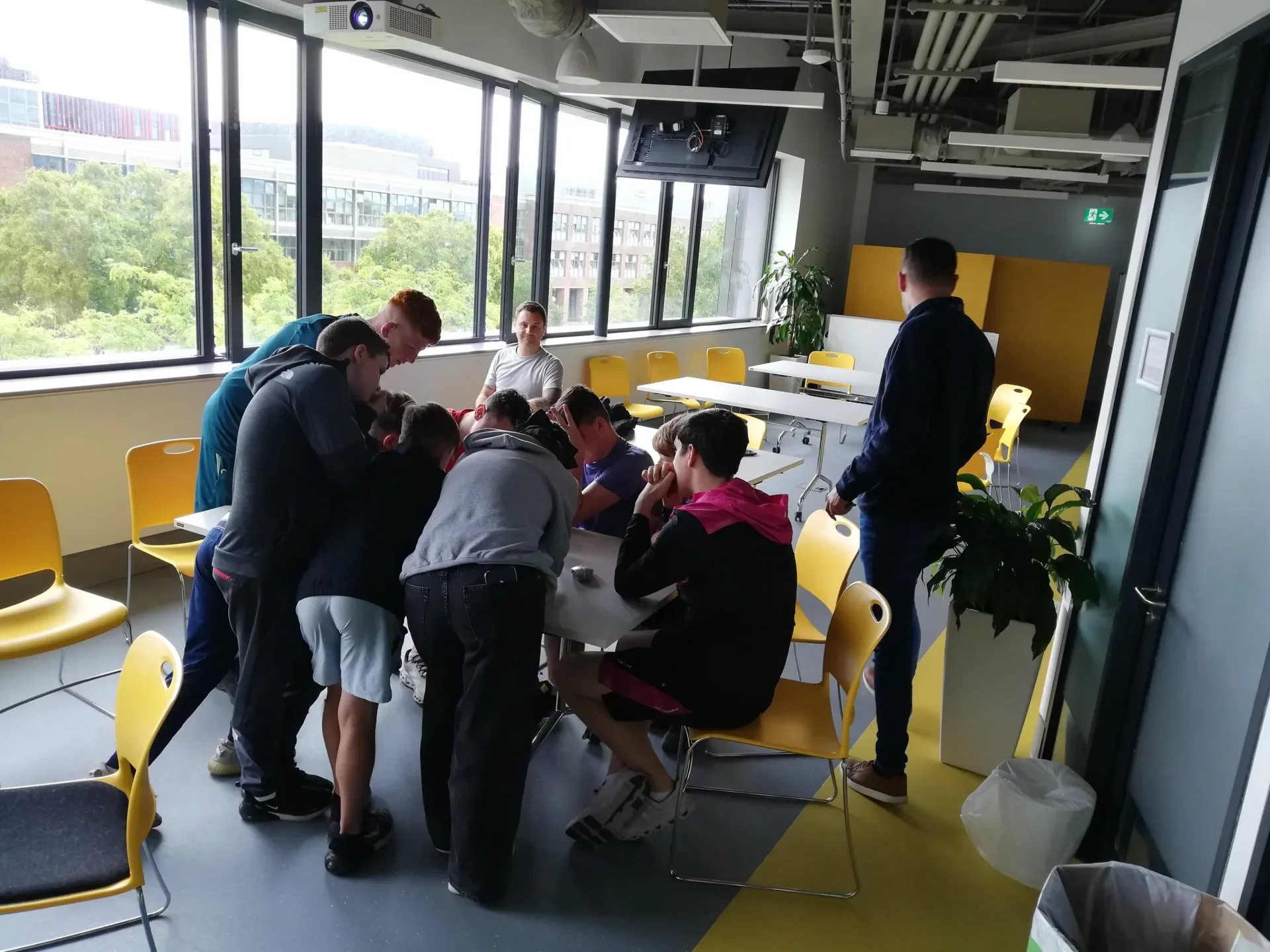 Students taking part in a workshop