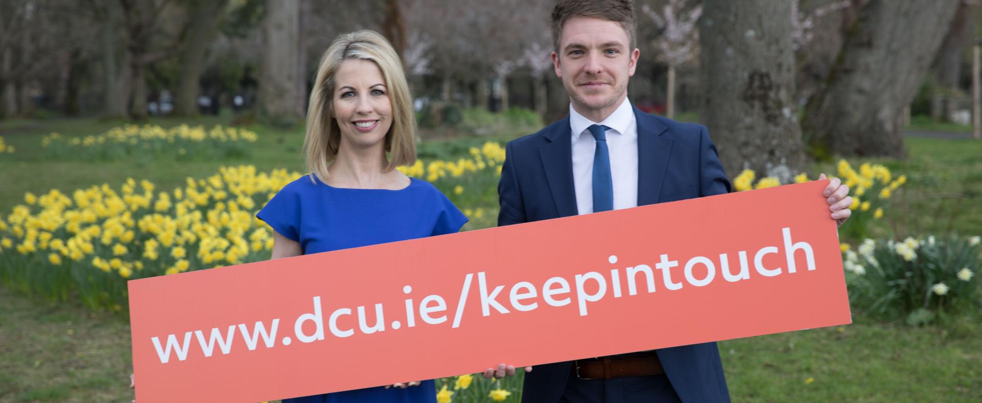 Caitriona Perry and Ross Munnelly urge DCU alumni to keep in touch