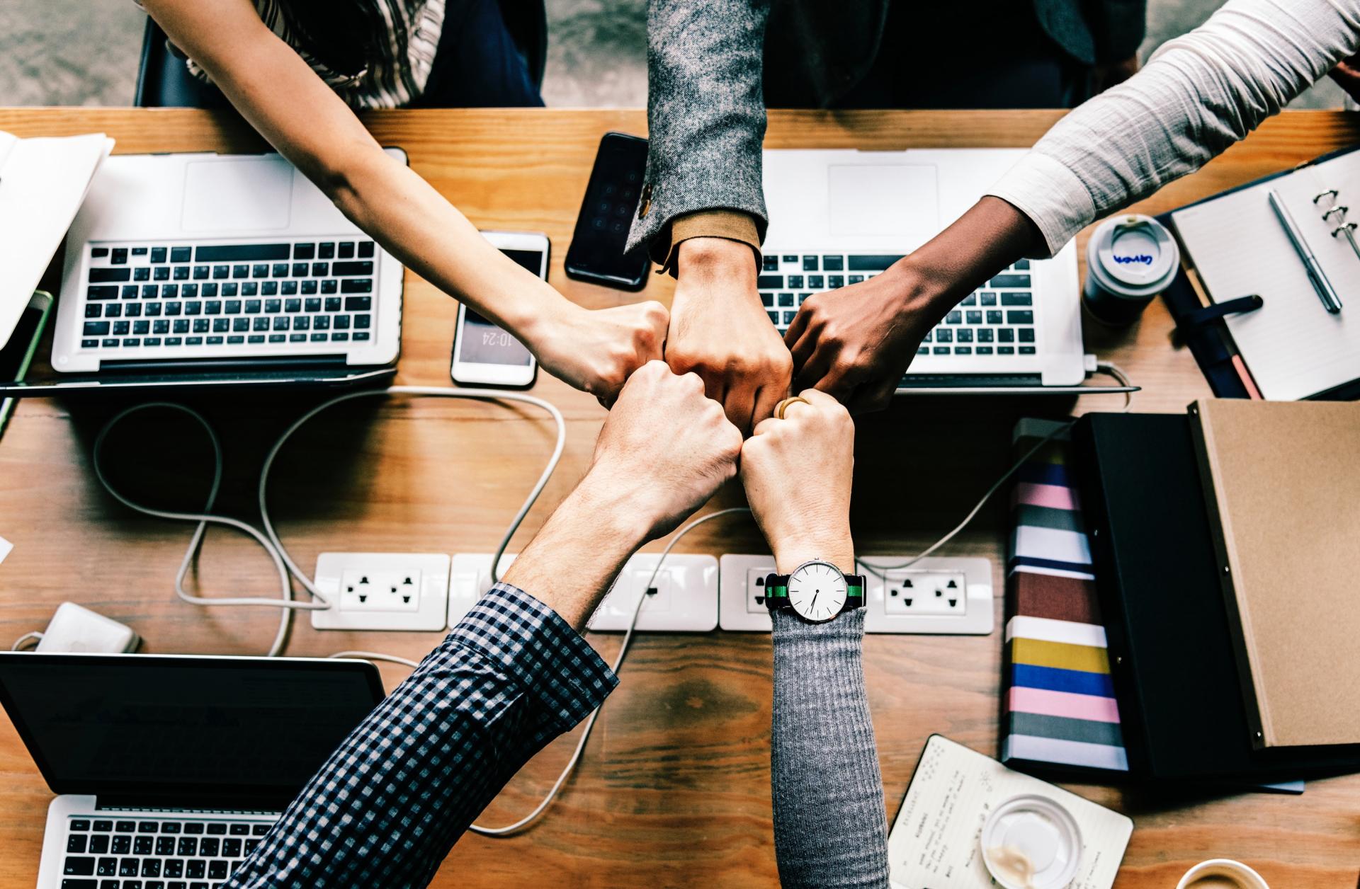 Group fist bump