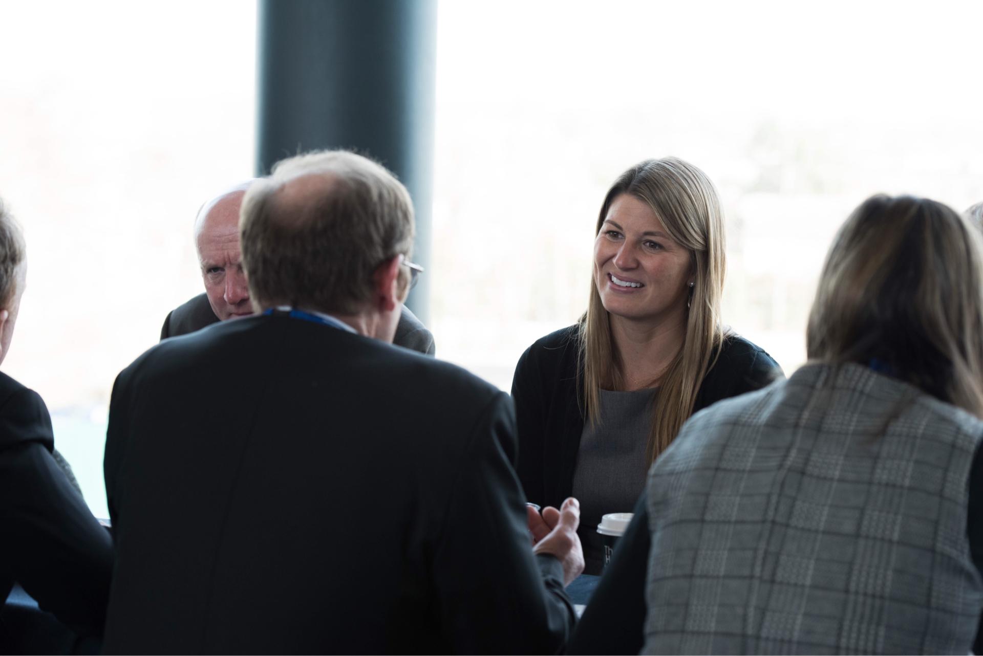 Woman leading meeting