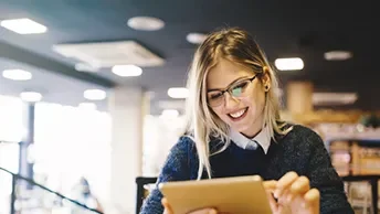 student looking at a  screen