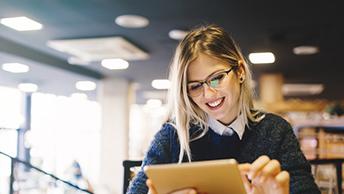 student looking at a  screen