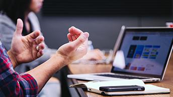 Man working at laptop