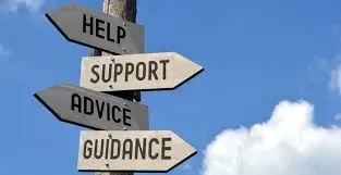 Sign post for help, support, advice and guidance