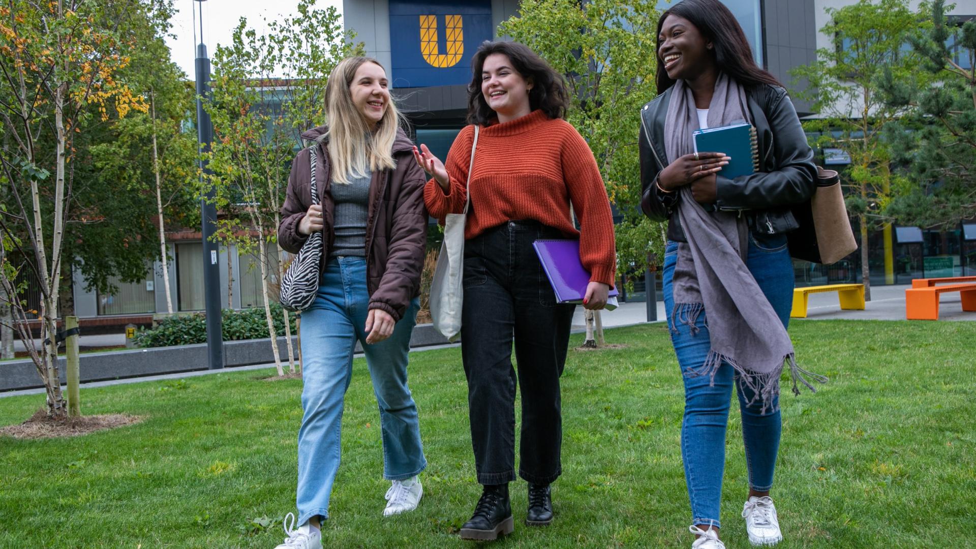 Image showing a group of female students on DCU's Glasnevin campus