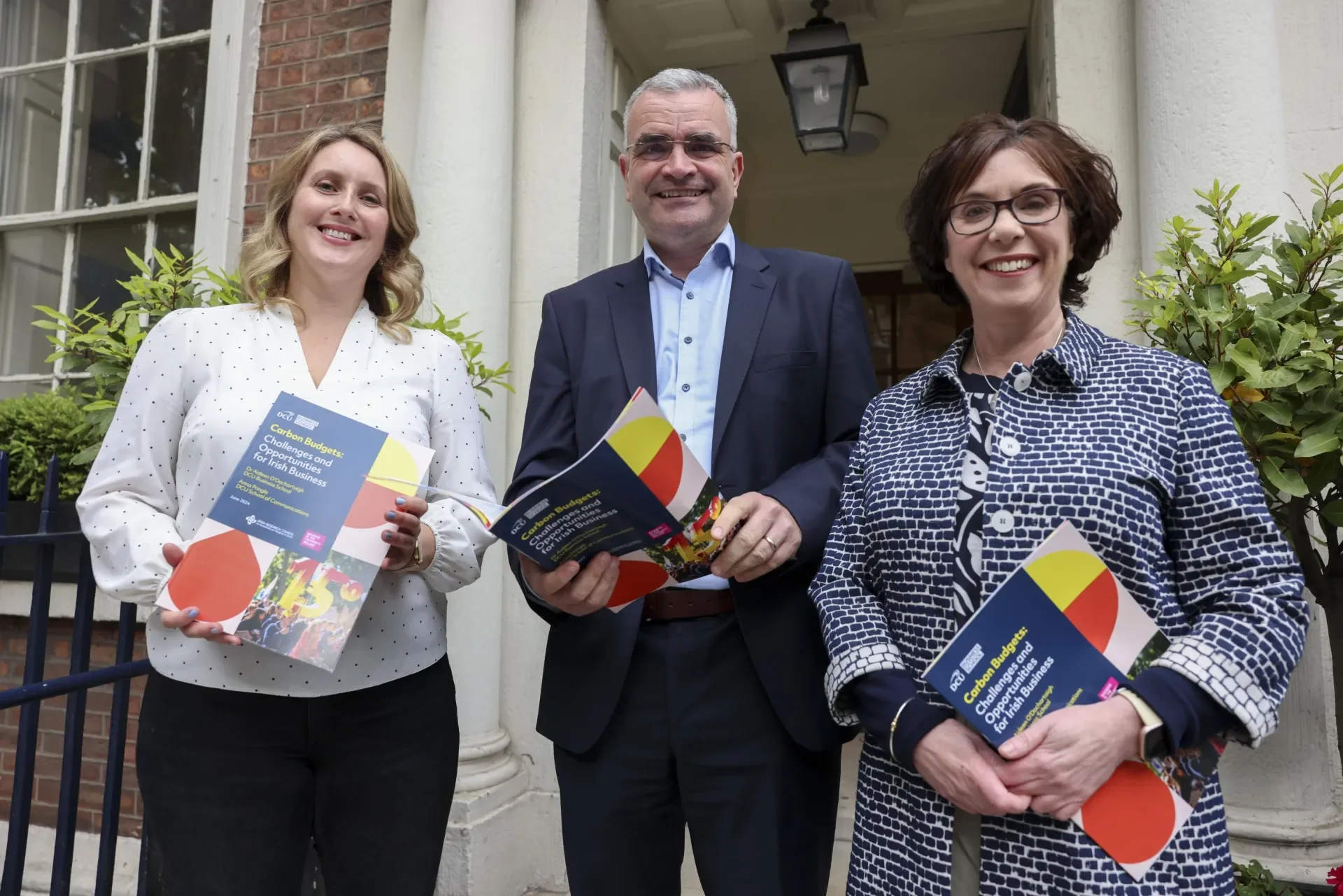 Shows Minister Dara Calleary with Dr Aideen O'Dochartaigh and Prof Barbara Flood