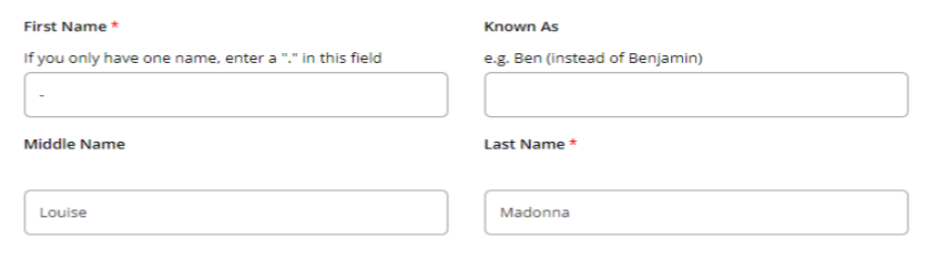 Example of multiple forename