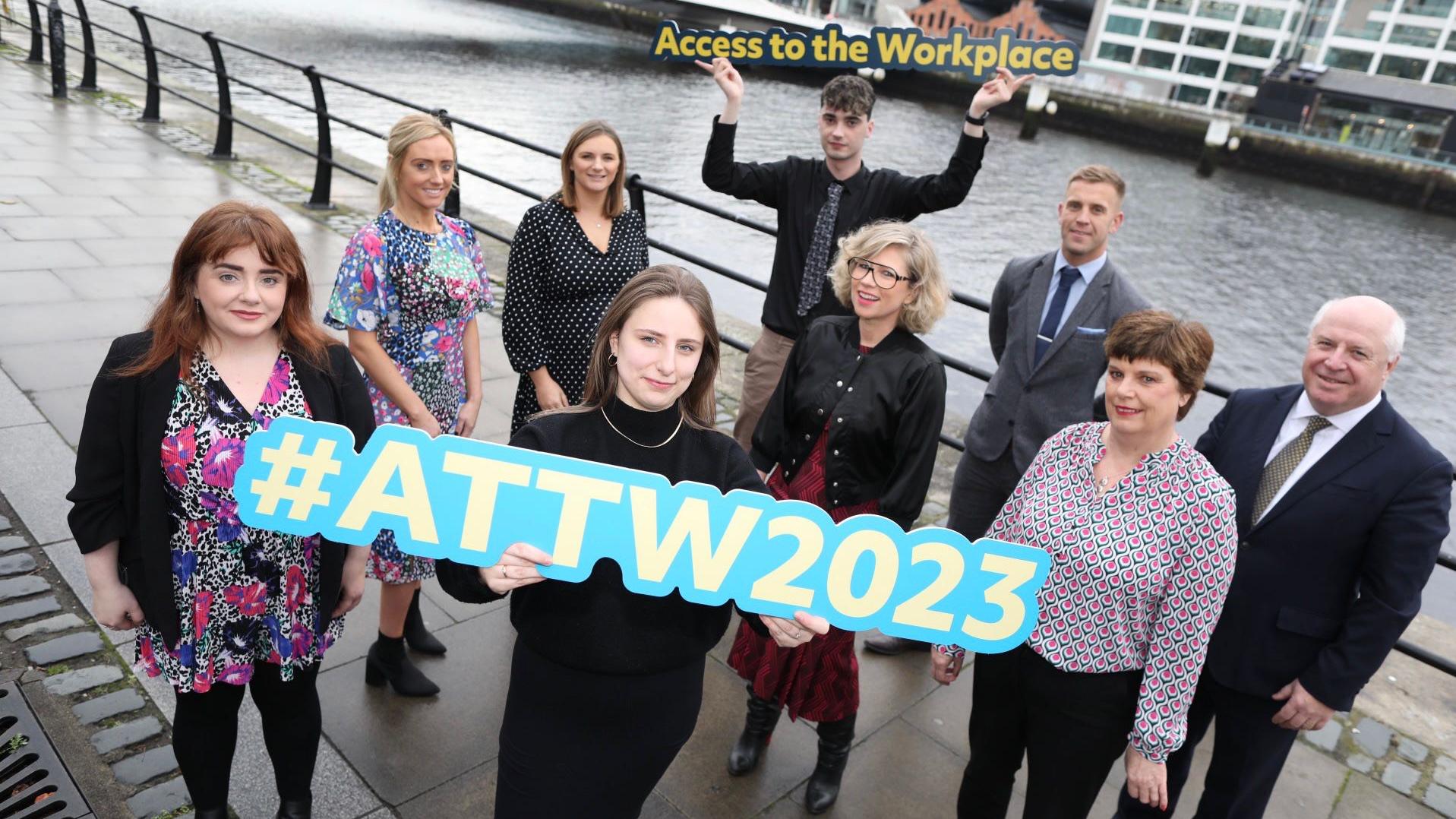 Shows students, staff and employers at the launch of Access to the Workplace Programme for 2023
