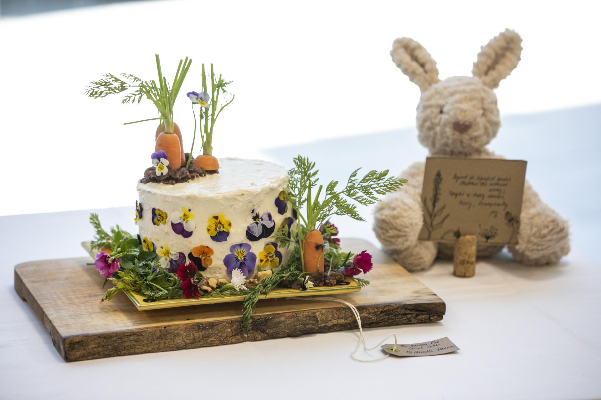 Shows Marcella's carrot cake