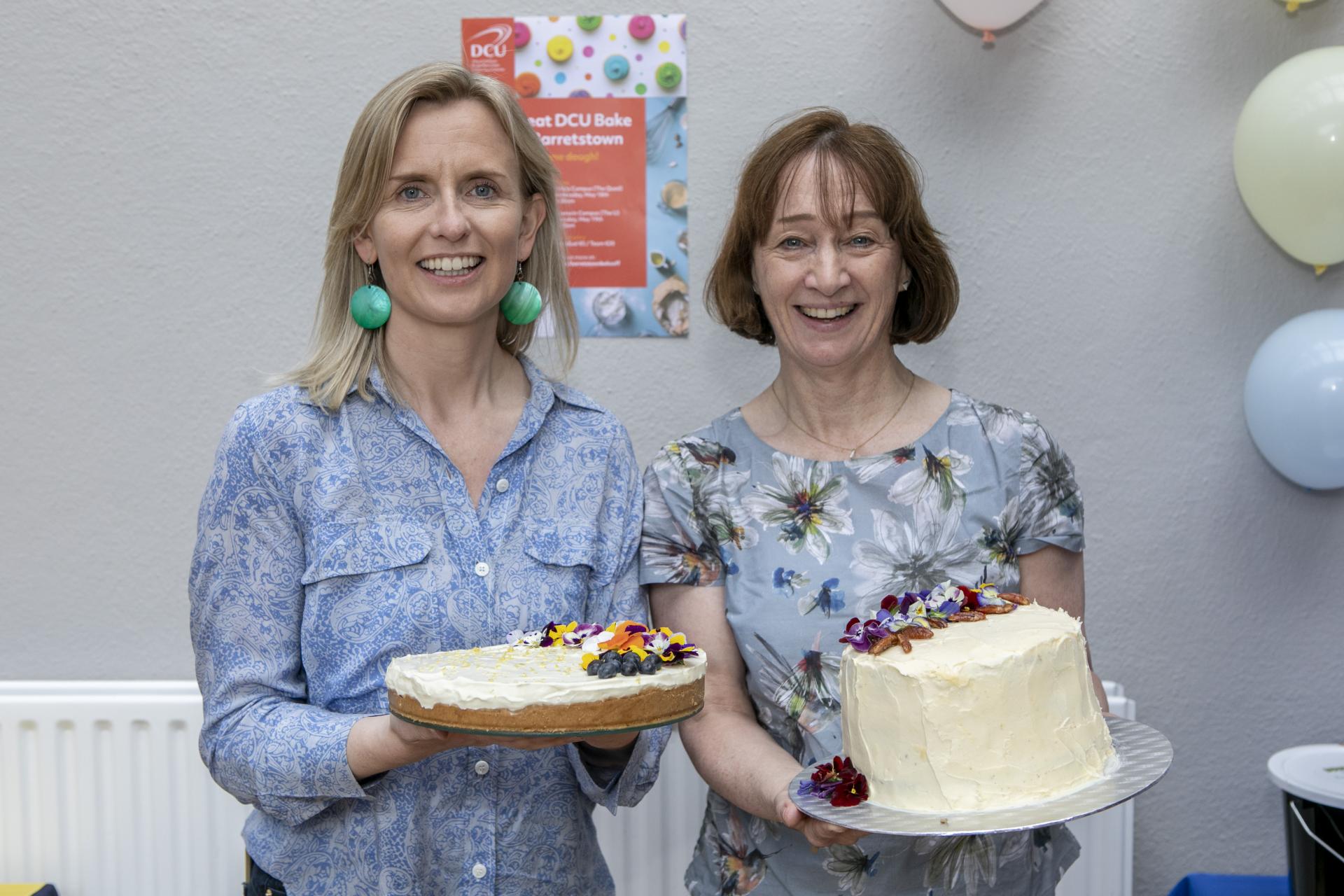 Shows staff at DCU Bake off for Barretstown event
