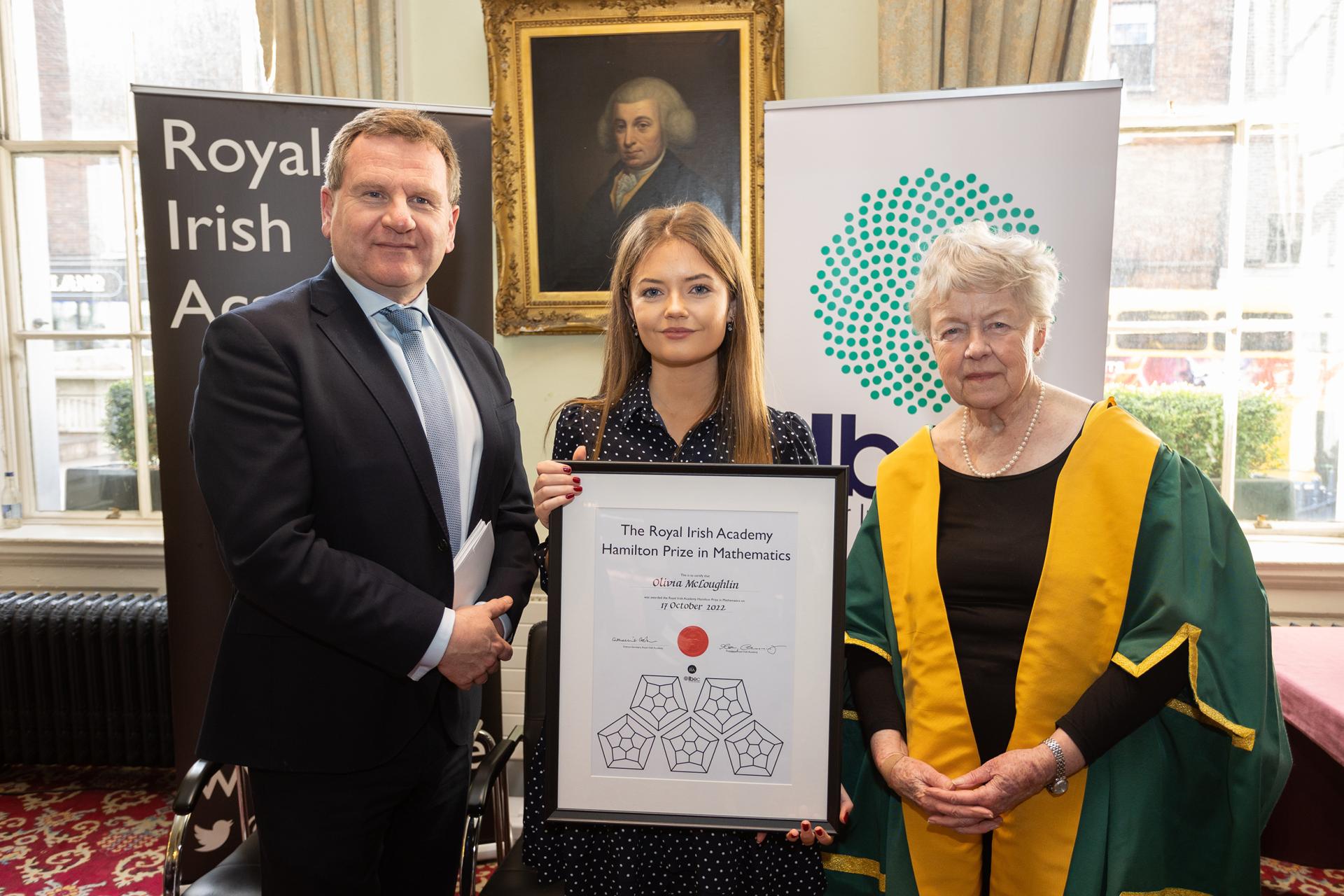 Olivia Keogh, winner of the Hamilton Prize for mathematics