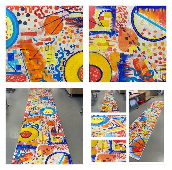 Frozen symphony: A collaborative mural inspired by movement, musicality and Kandinsky’s compositions by BEd4 students studying Creative Teaching and Subject Leadership in visual arts 