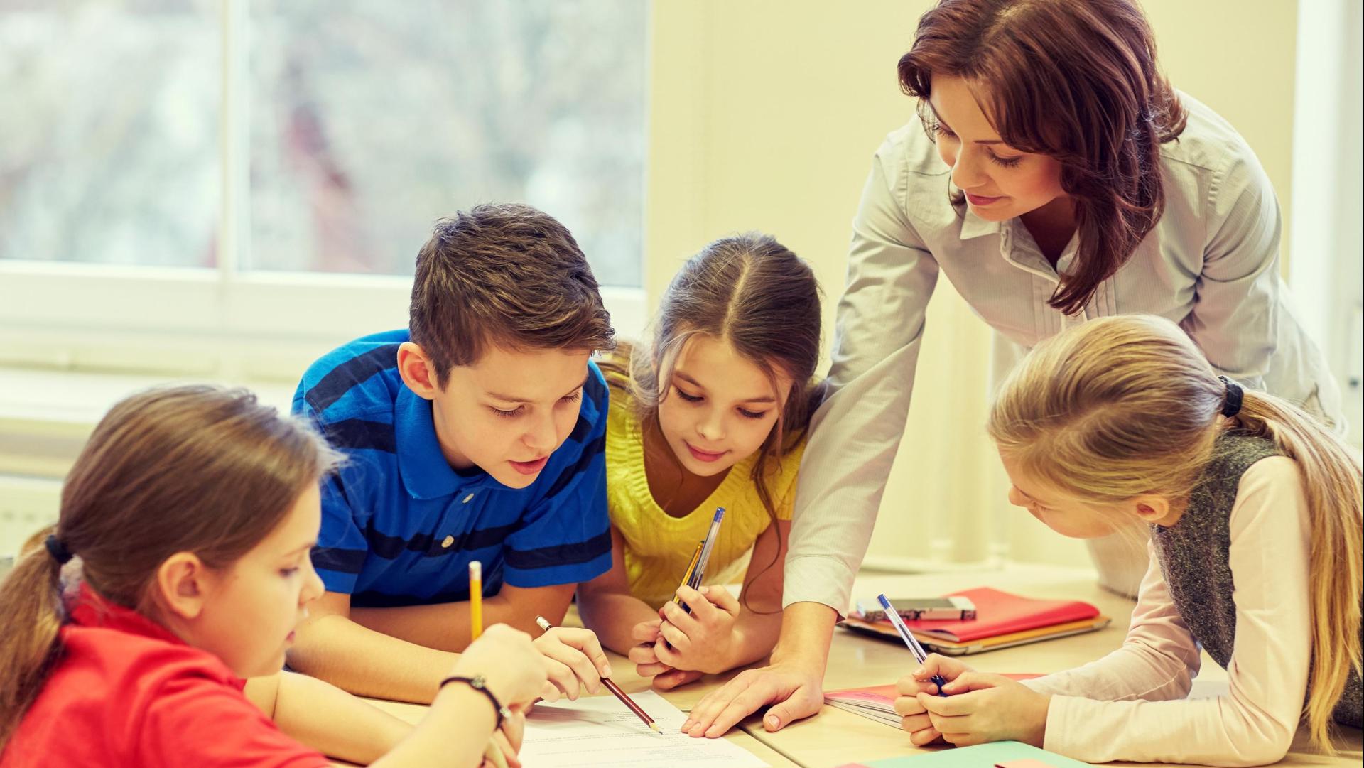 Teacher with Students