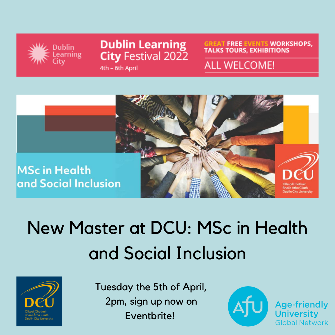 New masters programme at DCU: MSc in Health and Social Inclusion!
