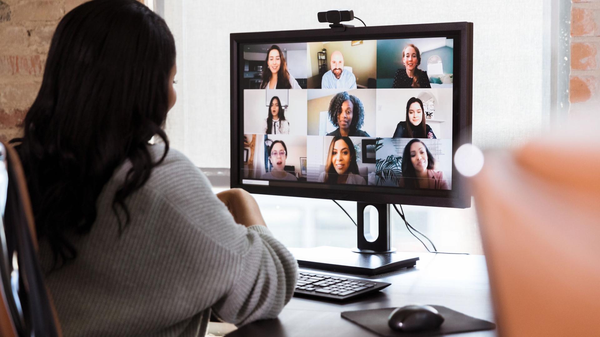 A student attending a webinar.