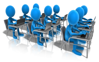 students sitting exams