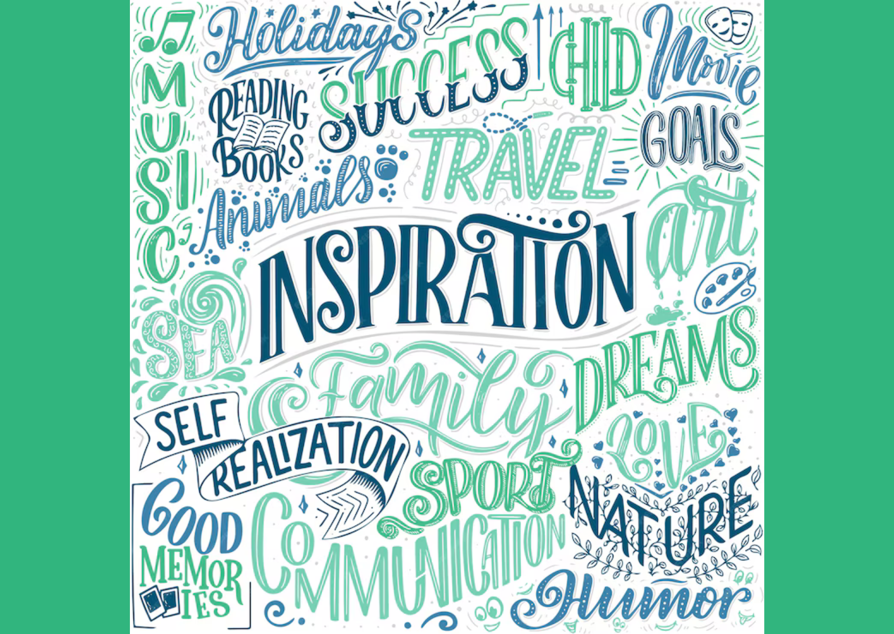Inspiration logo with inspiring words 