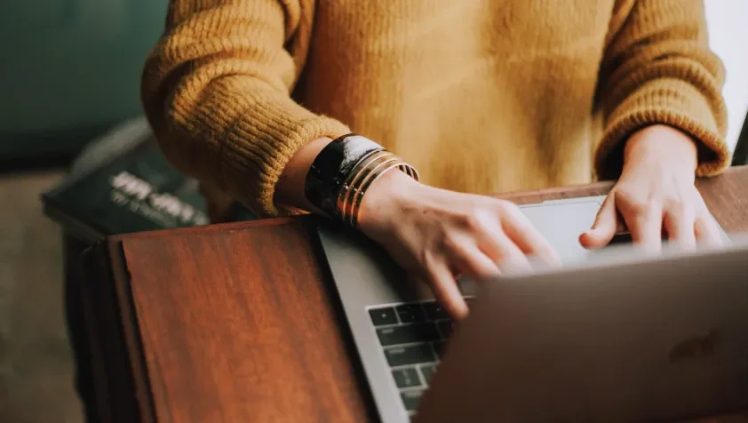 laptop used by a person