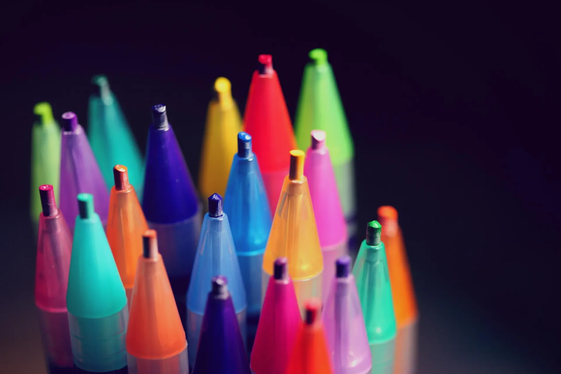 A selection of different coloured pencils 